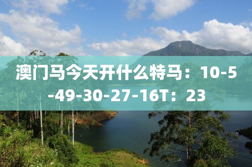 澳門馬今天開什么特馬：10-5-49-30-27-16T：23