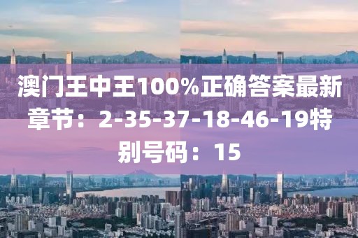 澳門王中王100%正確答案最新章節：2-35-37-18-46-19特別號碼：15