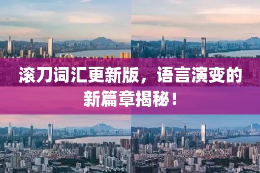 滾刀詞匯更新版，語言演變的新篇章揭秘！