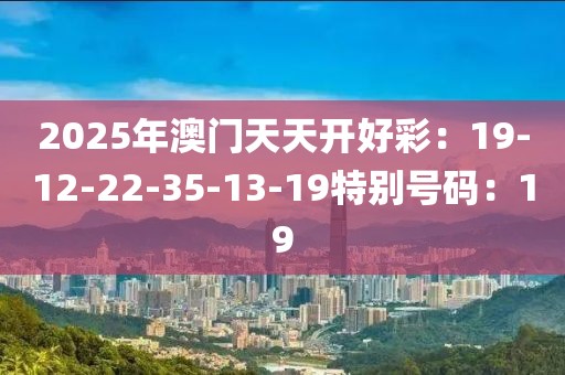 2025年澳門天天開好彩：19-12-22-35-13-19特別號碼：19