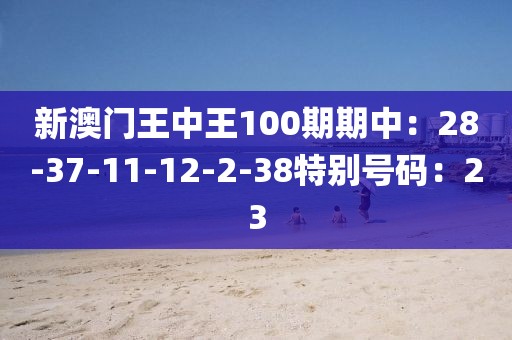 新澳門王中王100期期中：28-37-11-12-2-38特別號碼：23